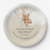 バルーン付きテディベア ペーパープレート (正面)