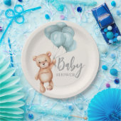 バルーン付きテディベア ペーパープレート (パーティー)