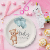 バルーン付きテディベア ペーパープレート (パーティー)