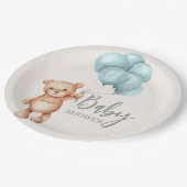 バルーン付きテディベア ペーパープレート (アングル)