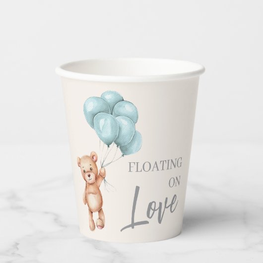 バルーン付きテディベア 紙コップ (正面)