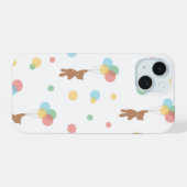 バルーン付きテディベア iPhone 15ケース (裏面横)