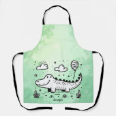 バルーン付きハッピーアリゲーター – かわいい子供部屋アート エプロン (正面)
