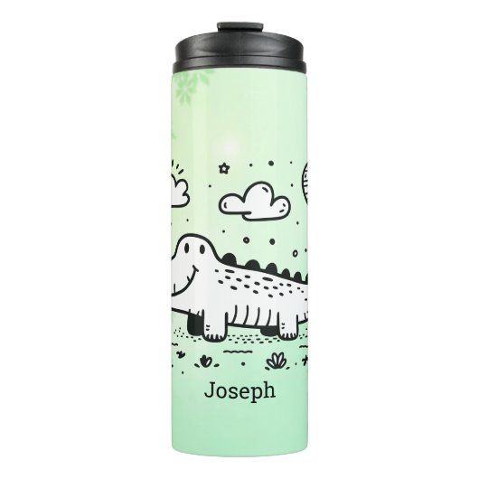 バルーン付きハッピーアリゲーター – かわいい子供部屋アート タンブラー (正面)