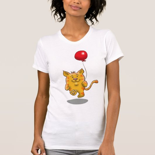 バルーン付きハッピーネコ Tシャツ (正面)