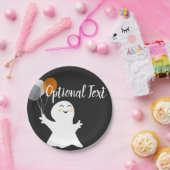 バルーン付きハロウィーンリトル幽霊 ペーパープレート (パーティー)