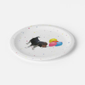 バルーン付きビーグルパピーパーティー紙プレート ペーパープレート (アングル)