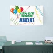 バルーン付きフロントローンハッピーバースデー 横断幕 (トレードショー)