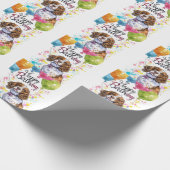 バルーン付きブリタニースパニエル犬 ラッピングペーパー (角)