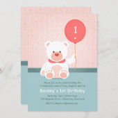 バルーン付きベア招待状 招待状 (正面/裏面)