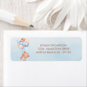 バルーン付きベア青差出人住所ラベル ラベル (インサイチュ)