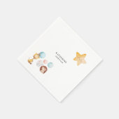 バルーン付きベビーアニマルかわいいベビーシャワー スタンダードカクテルナプキン (角)