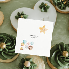 バルーン付きベビーアニマルかわいいベビーシャワー スタンダードカクテルナプキン