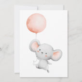 バルーン付きベビーアニマルかわいいベビーシャワー 招待状 (裏面)