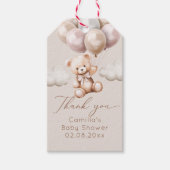 バルーン付きベビーシャワーでクマを待つことができる ギフトタグ (正面)