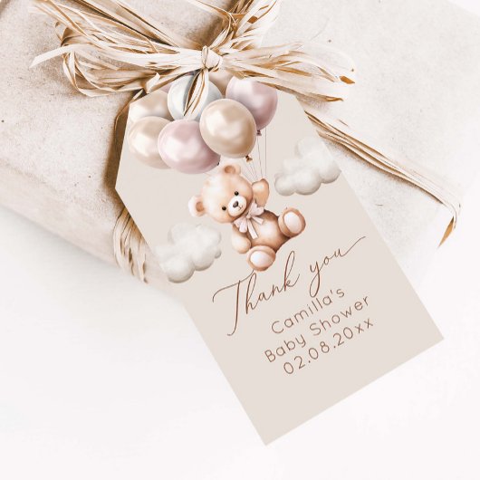 バルーン付きベビーシャワーでクマを待つことができる ギフトタグ
