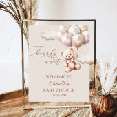 バルーン付きベビーシャワーでクマを待つことができる ポスター