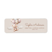 バルーン付きベビーシャワーでクマを待つことができる ラベル (正面)