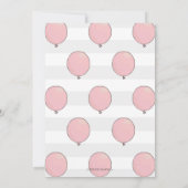 バルーン付きベビーシャワー招待状 |ピンク 招待状 (裏面)