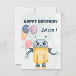 バルーン付きロボットハッピーバースデーグリーティングカード カード