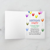 バルーン付きロボット誕生日招待状 招待状 (内部)