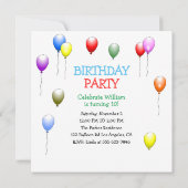 バルーン付きロボット誕生日招待状 招待状 (裏面)