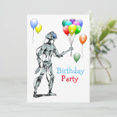 バルーン付きロボット誕生日招待状 招待状 (スタンド正面)