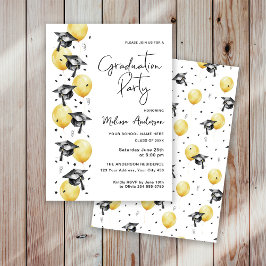 バルーン付き卒業パーティー用帽子 招待状