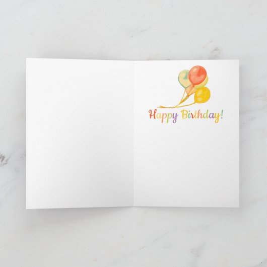 バルーン付き可愛いオッター図解入りの、写真付きの誕生日 カード (内部)