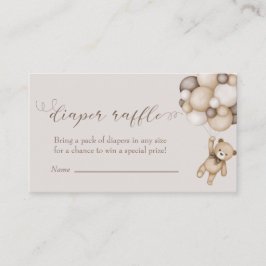 バルーン付き可愛いクマおむつラッフル エンクロージャーカード