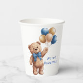 バルーン付き可愛いタンテディベア男の子ベビーシャワー 紙コップ (裏面)