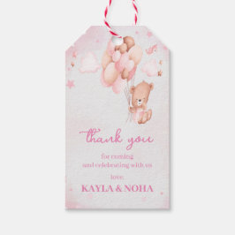 バルーン付き可愛いテディベア ギフトタグ