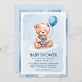 バルーン付き可愛いトイベビーシャワー招待状 招待状 (正面/裏面)