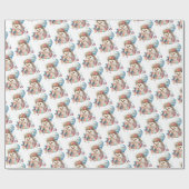 バルーン付き可愛いハリネズミ付きサプライズギフトボックス ラッピングペーパー (フラット)