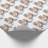 バルーン付き可愛いハリネズミ付きサプライズギフトボックス ラッピングペーパー (角)