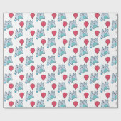 バルーン付き可愛い子猫 ラッピングペーパー (フラット)