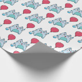 バルーン付き可愛い子猫 ラッピングペーパー (角)