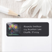 バルーン付き可愛い小さな女の子 ラベル (インサイチュ)