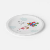 バルーン付き可愛い甘い女の子パーティー ペーパープレート (アングル)