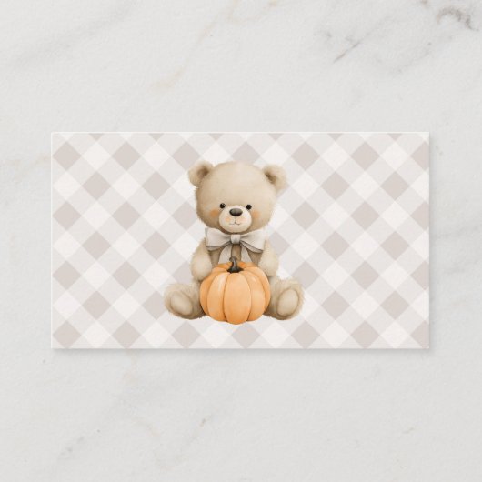 バルーン付き可愛い男の子クマおむつラッフル エンクロージャーカード (裏面)