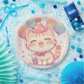 バルーン付き可愛い笑顔誕生日紙プラット ペーパープレート (パーティー)