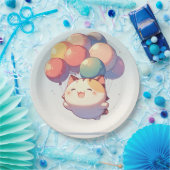 バルーン付き可愛い笑顔誕生日紙プラット ペーパープレート (パーティー)