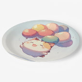 バルーン付き可愛い笑顔誕生日紙プラット ペーパープレート (アングル)