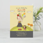 バルーン付き女の子招待状 招待状 (スタンド正面)