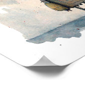 「バルーン付き孤独なロボット」 – 水絵画色の ポスター (角)