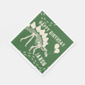 バルーン付き恐竜誕生日 スタンダードランチョンナプキン (角)