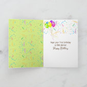 バルーン付き最初の誕生日クマ カード (内部)