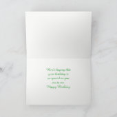 バルーン付き猫誕生日カー子供へド カード (内部)