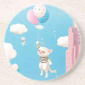 バルーン付き猫 コースター (正面)