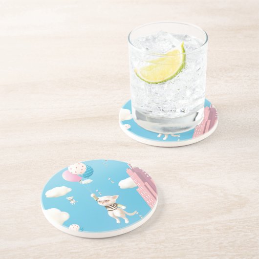 バルーン付き猫 コースター (側面)